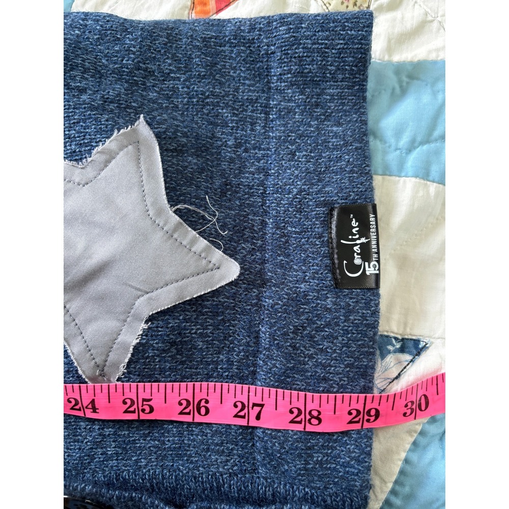 Coraline 15th Anniversary Hot Topic Star Patch Cardigan Blue Marl Large - Picture 7 of 7